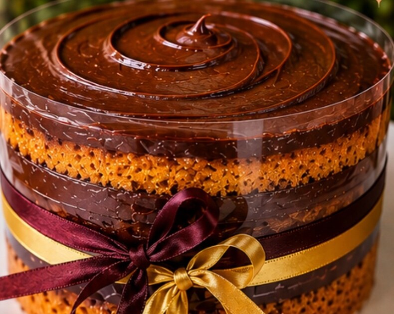 Bolo de cenoura em camadas com ganache de chocolate